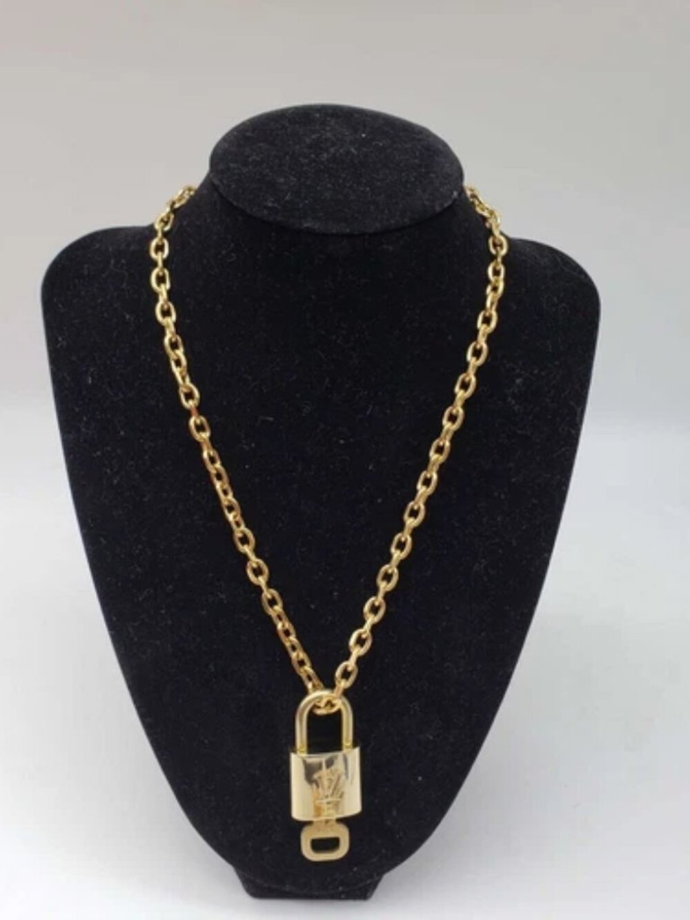 Gold-Plated Necklace with Authentic Louis Vuitton Padlock